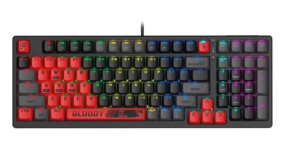 لوحة مفاتيح الألعاب الميكانيكية Bloody S98 RGB BLMS Red Switch Sports Red