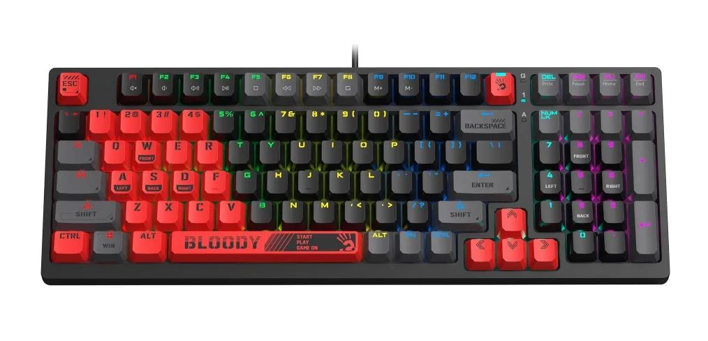 لوحة مفاتيح الألعاب الميكانيكية Bloody S98 RGB BLMS Red Switch Sports Red