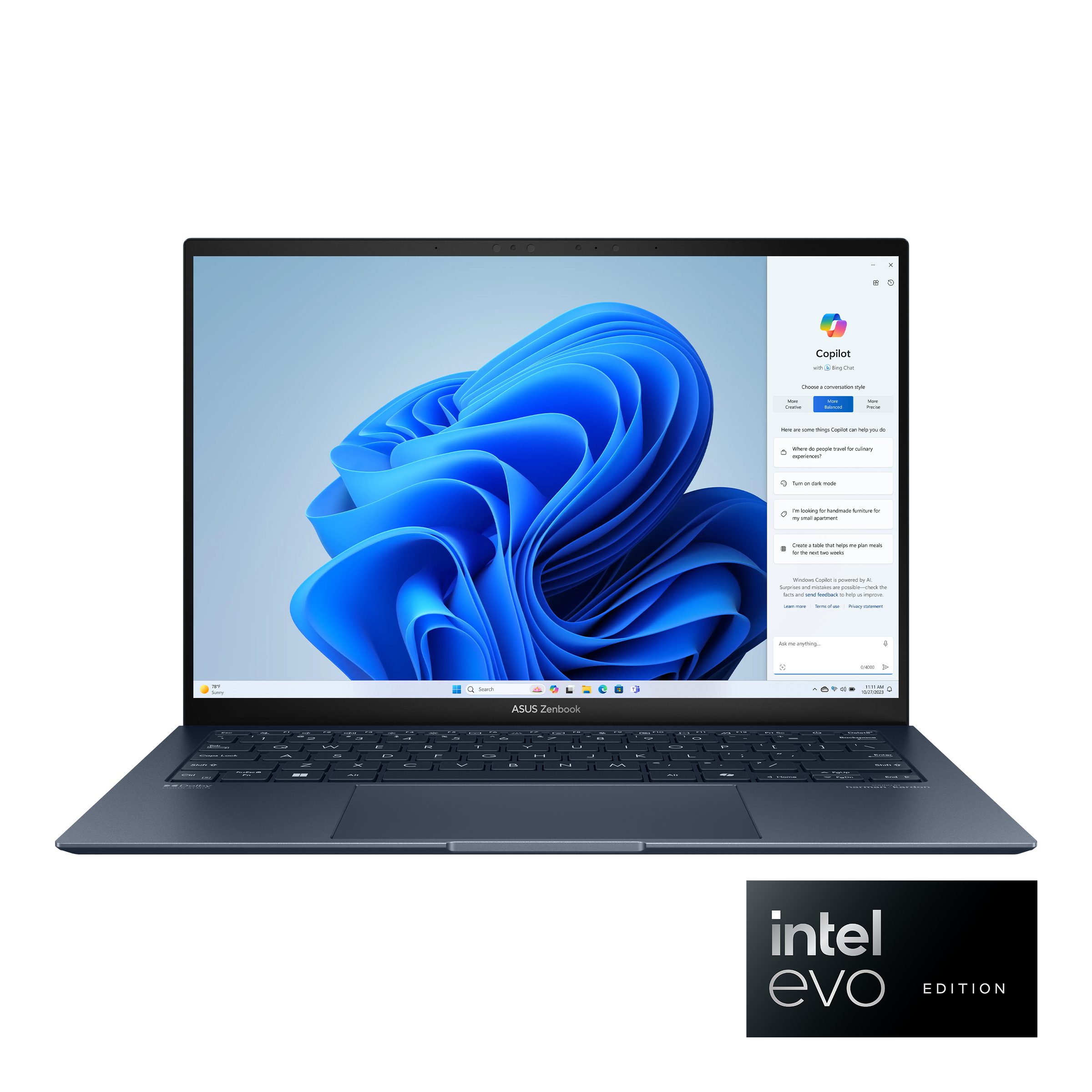 ASUS Zenbook S 13 OLED UX5304MA -NQ040W لاب توب 13.3 بوصة 3K - Core Ultra 7-155U - ذاكرة الوصول العشوائي 16 جيجابايت - 1 تيرابايت SSD - مشترك - WIN 11 (Ponder Blue)