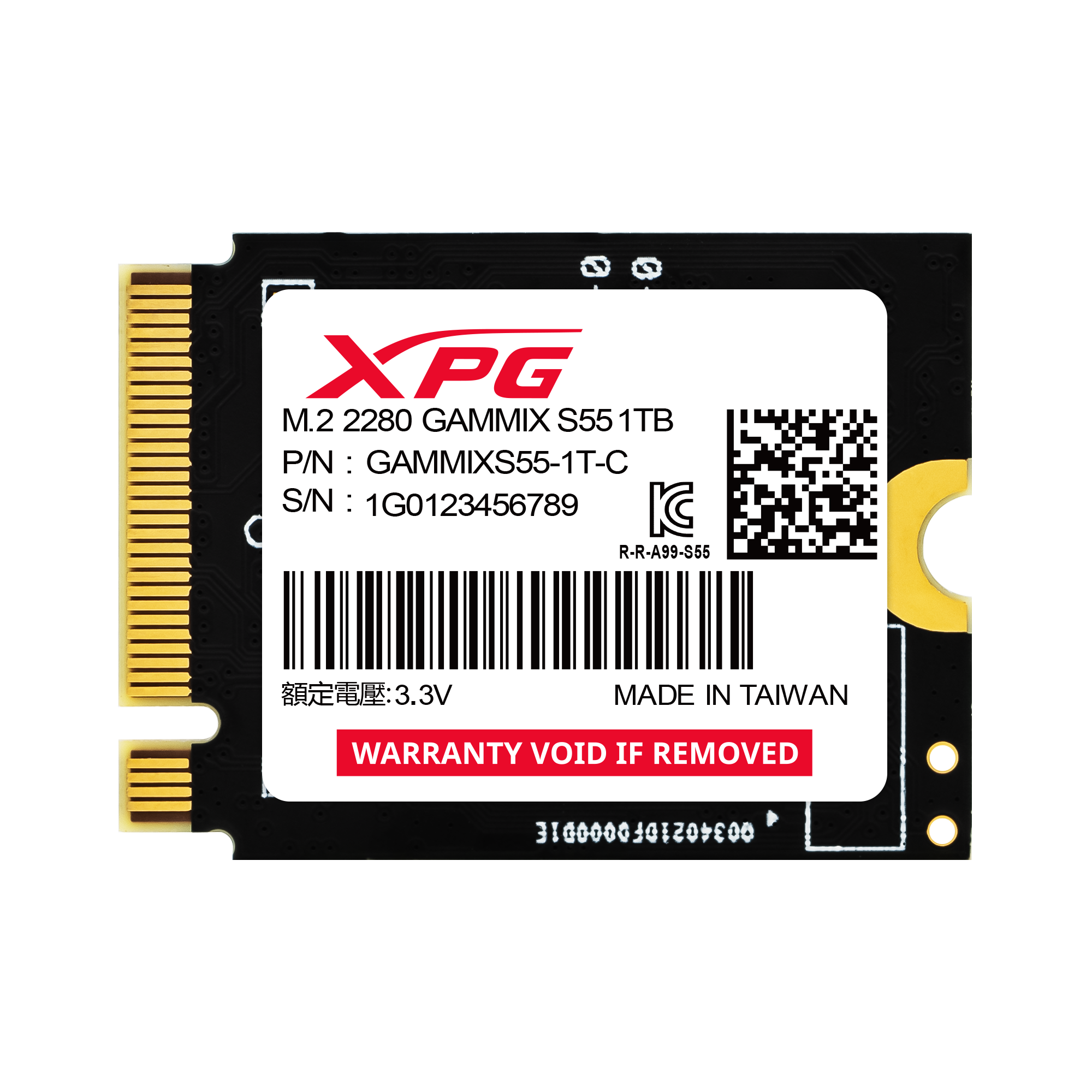 XPG GAMMIX S55 PCIe Gen4 x4 M.2 2230 Solid State Drive - 512GB XPG GAMMIX S55 PCIe Gen4 x4 M.2 2230 Solid State Drive - 512GB