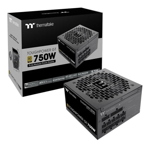 Thermaltake Toughpower GT 750 W Gold – Fully Modular ATX 3.1 PSU, PCIe 5.1 Ready, 80 PLUS Gold, Smart Zero 120 mm Fan