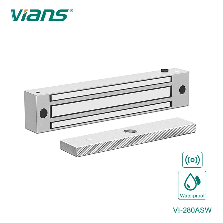 قفل باب مغناطيسي VIANS 280KG VI-280ASW من الفولاذ المقاوم للصدأ مقاوم للماء ٦٠٠ رطل EM Lock