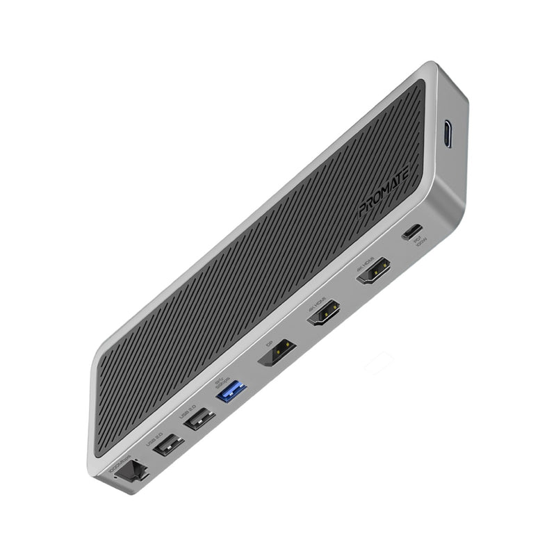 Promate 12-in-1 USB-C Hub • 2x4K HDMI • منفذ العرض • توصيل طاقة 100 واط • USB 3.0 وUSB 2.0 • 1000 ميجا بت في الثانية RJ45 • ApexHub-MST
