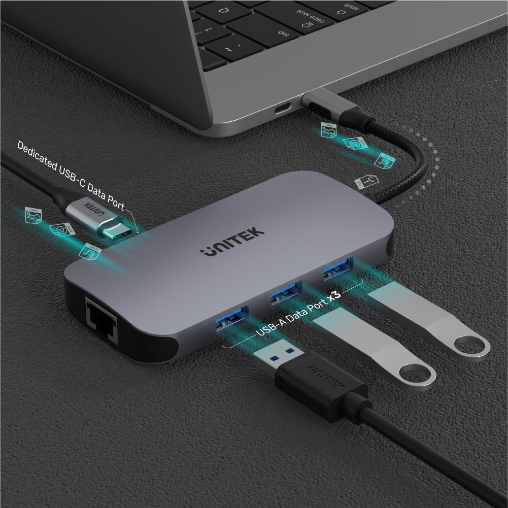 UNITEK uHUB N9+ 9-in-1 USB-C Ethernet Hub with HDMI, 100W Power Delivery and Dual Card Reader