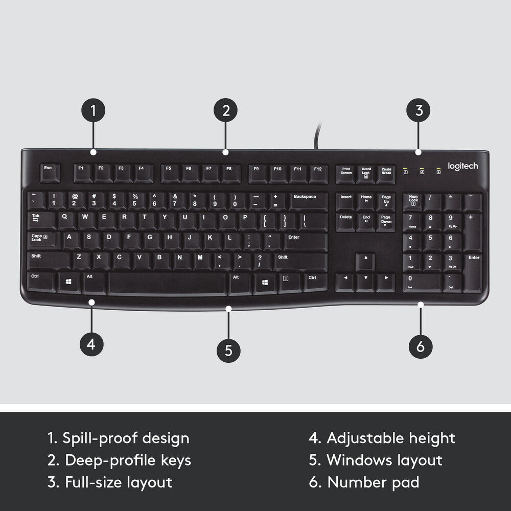 Logitech K120 USB Keyboard - Arabic/English