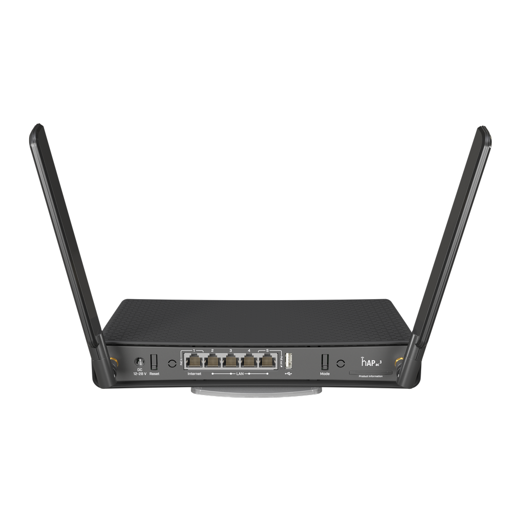 MikroTik hAP ac³ جهاز توجيه لاسلكي ثنائي النطاق مزود بـ 5 منافذ Gigabit Ethernet وهوائيات خارجية عالية الكسب لمزيد من التغطية