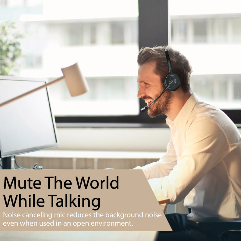 Promate Engage Over-Ear Mono Bluetooth Headset – HD Voice, Noise-Cancelling Mic, 14h Talk Time