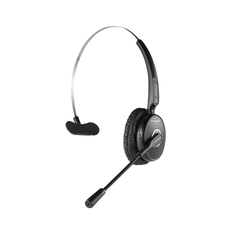 Promate Engage Over-Ear Mono Bluetooth Headset – HD Voice, Noise-Cancelling Mic, 14h Talk Time