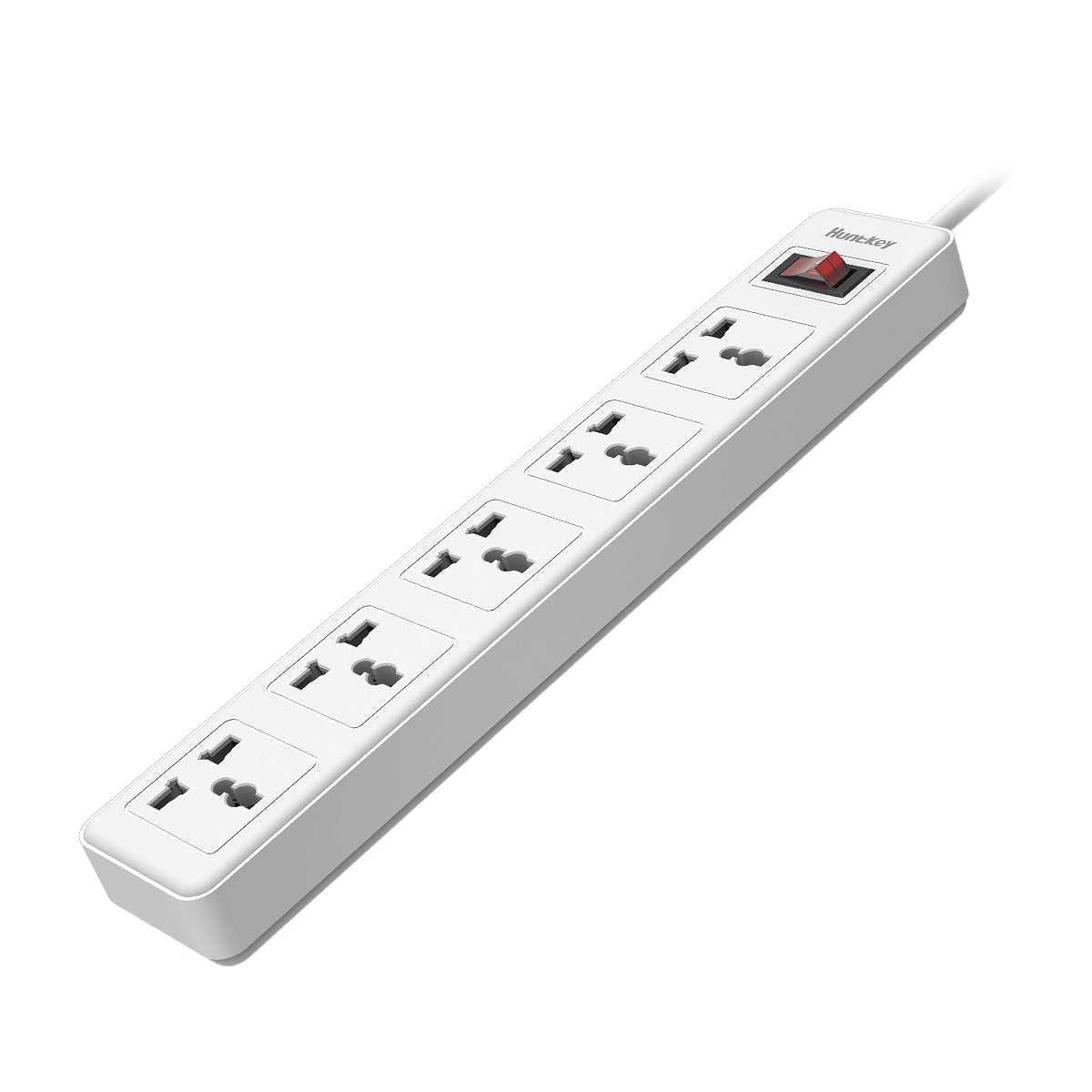 مشترك كهربائي Huntkey SSZ501 – قابس بريطاني، 5 منافذ، سلك بطول 3 أمتار، أقصى حمل 2500 واط، مقاوم للاشتعال، حماية للأطفال، مفتاح مزدوج الفصل، مقابس عالمية