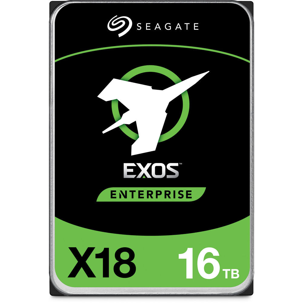 Seagate Exos X18 16TB Enterprise HDD – 3.5" SATA 6Gb/s، 7200 دورة/دقيقة، 256 ميجابايت كاش، 550 تيرابايت/سنة عبء العمل، CMR، مغلق بالهيليوم، 2.5 مليون ساعة MTBF