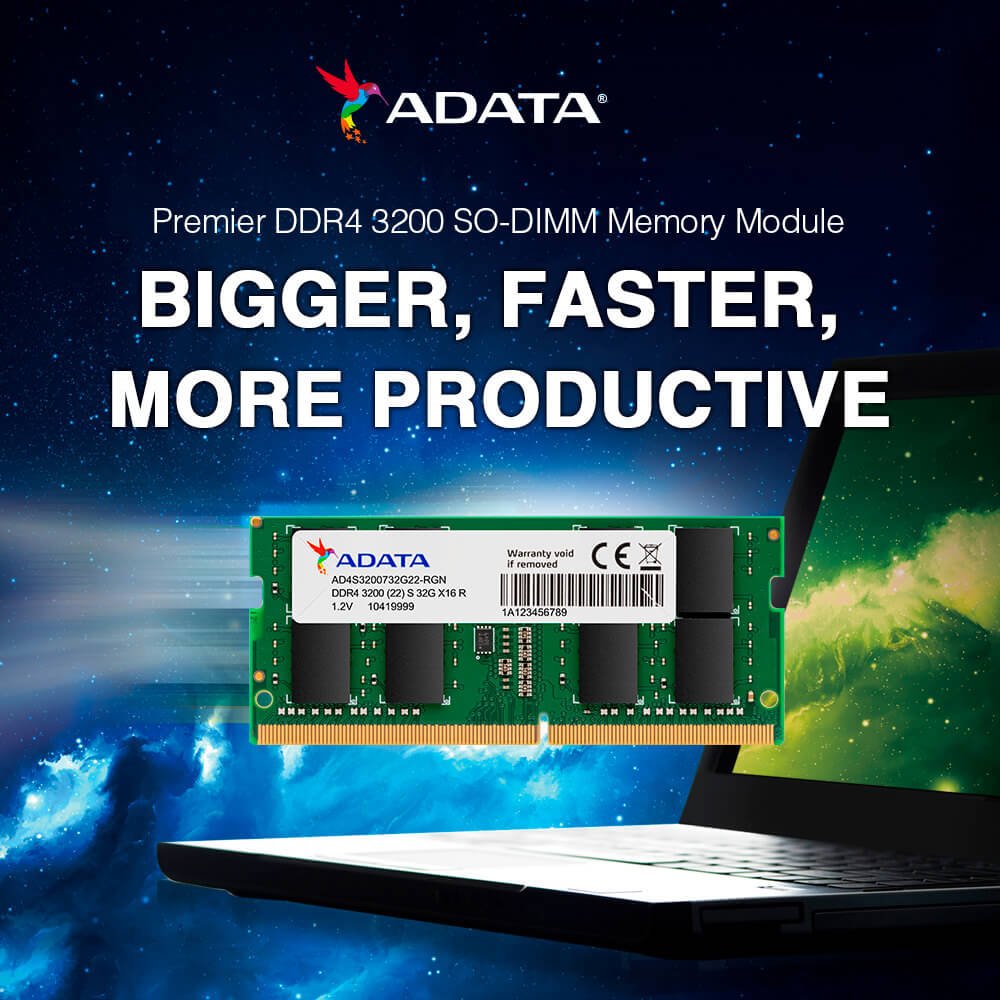 ADATA Premier DDR4 3200 - 8GB - 260-pin SO-DIMM Laptop RAM - AD4S32008G22-RGN - Memory RAM - alnabaa.com - النبع