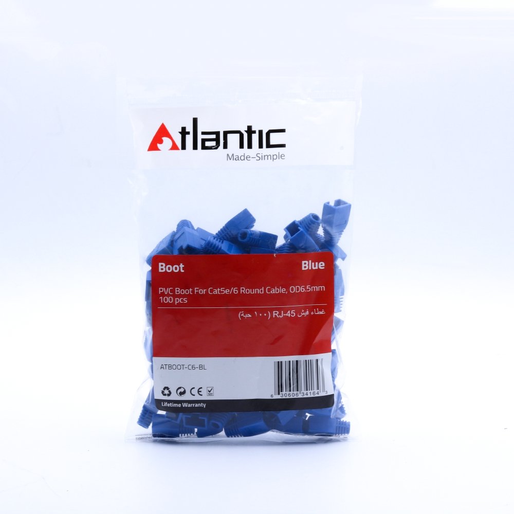Atlantic Boot Cat6 (100-pieces) - ATBOOT-C6-BL - Network Accessories - alnabaa.com - النبع