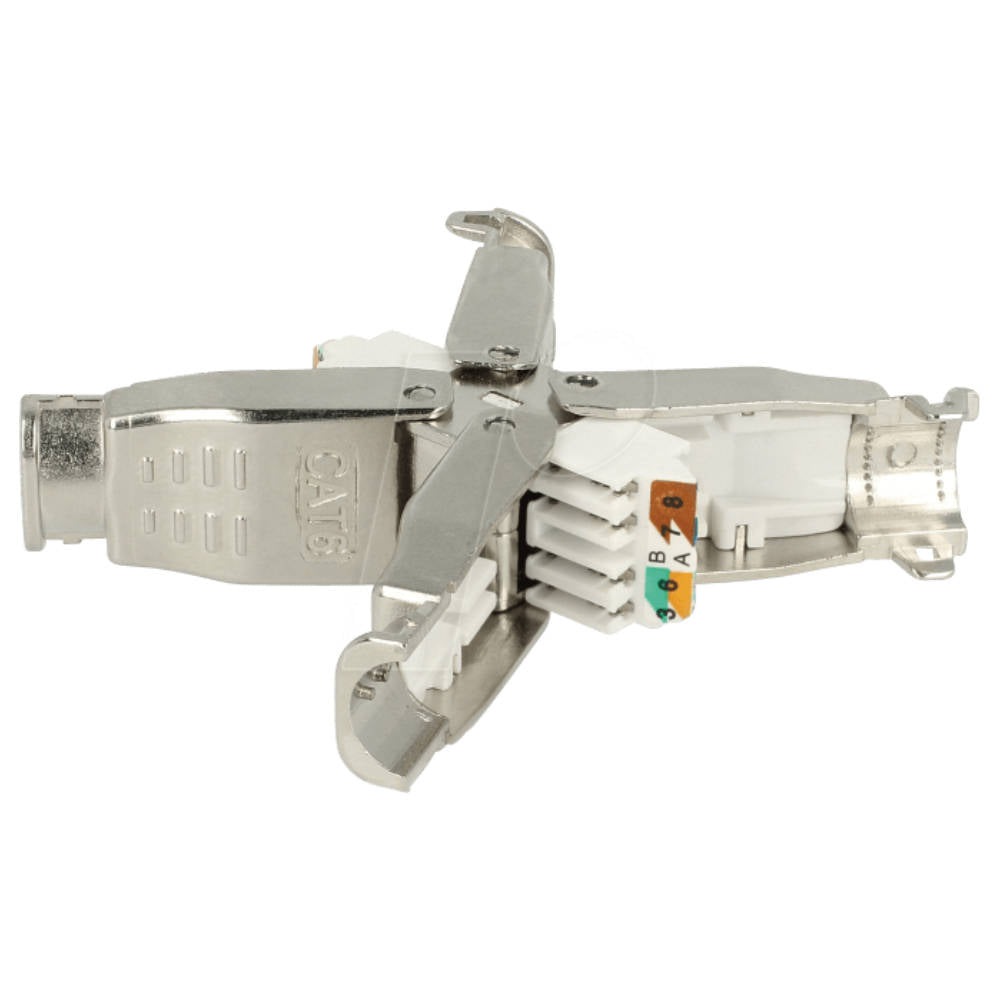 Atlantic Cat6/6A Tool-Less Keystone Coupler – RJ45 Inline Connector, Shielded, Snap-In Design