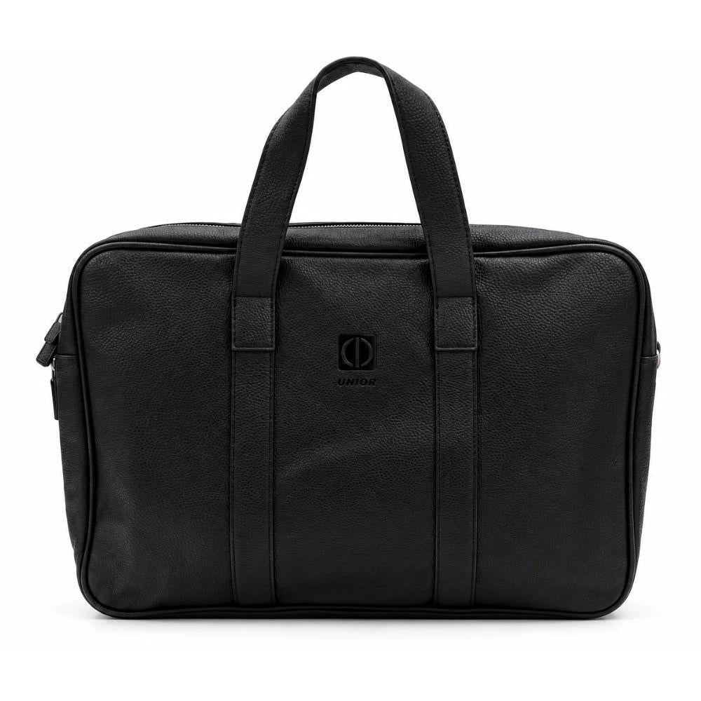 UNION 17.3" PU Leather Laptop Bag – Extra-Large Business Briefcase with Multi-Compartment Design , Black