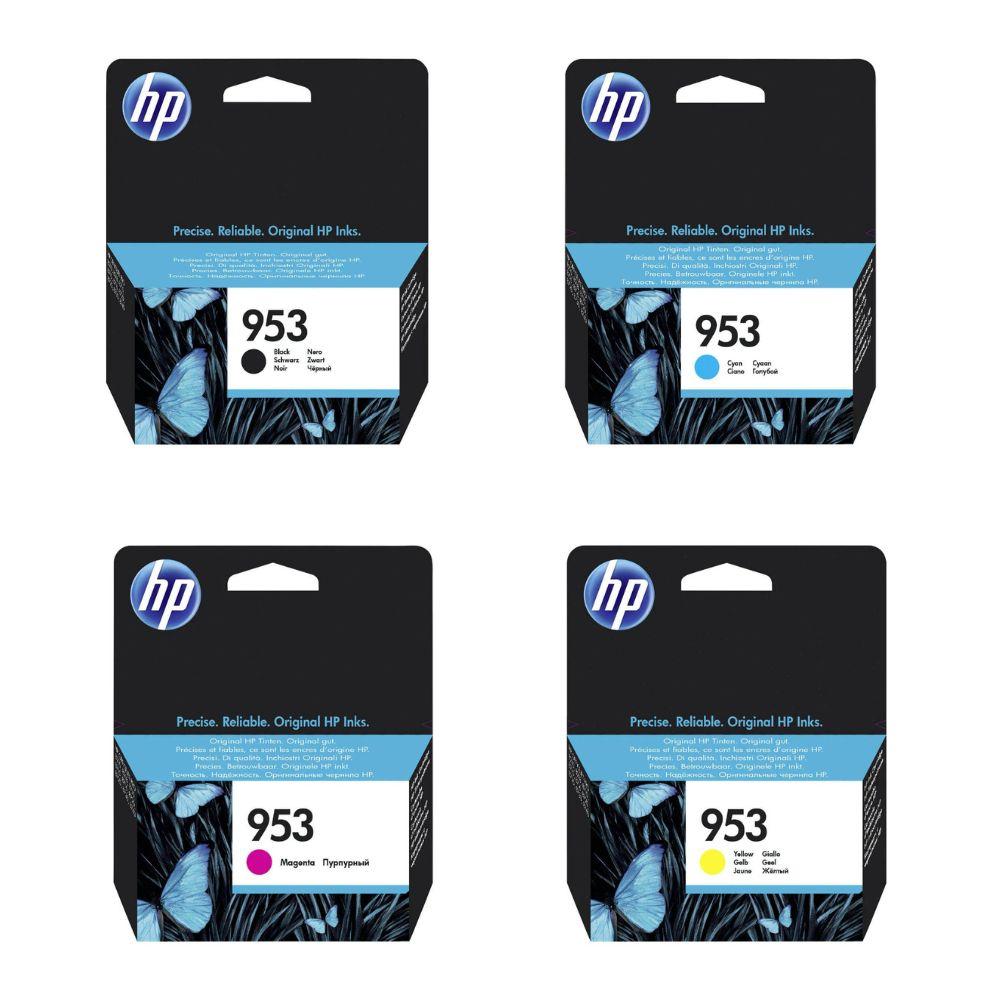HP 953 Original Ink Cartridge Combo Pack (Black, Cyan, Magenta, Yellow) – 4-Color Set – High-Quality Ink for HP OfficeJet Pro Printers