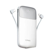 LDNIO PQ20 20000mAh Portable Power Bank | 22.5W Fast Charging, Built-In USB-C & Lightning Cables, LED Battery Display, Multi-Device Safe Charging