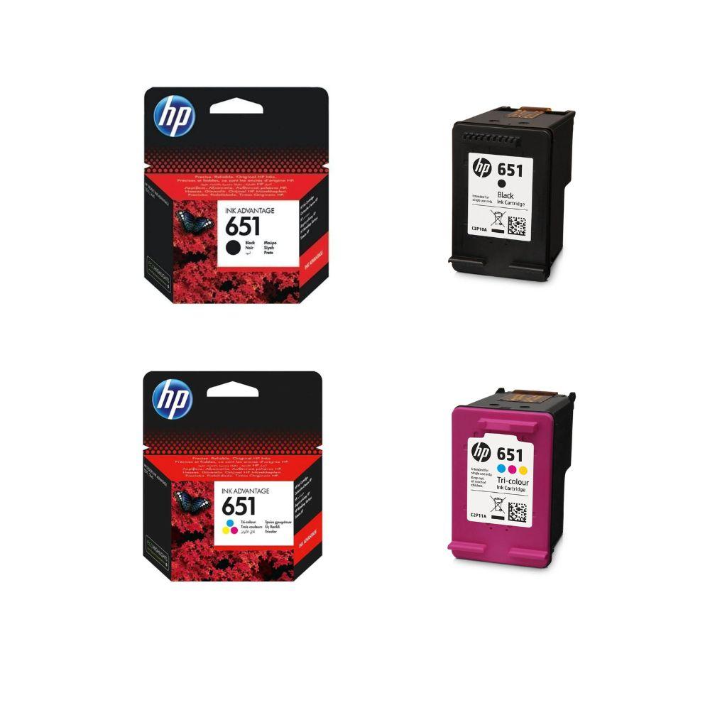 HP 651 Original Ink Advantage Cartridges, Black & Tri-Color, 2-Pack | Standard Yield | Genuine HP Ink Compatible with HP DeskJet & OfficeJet Printers