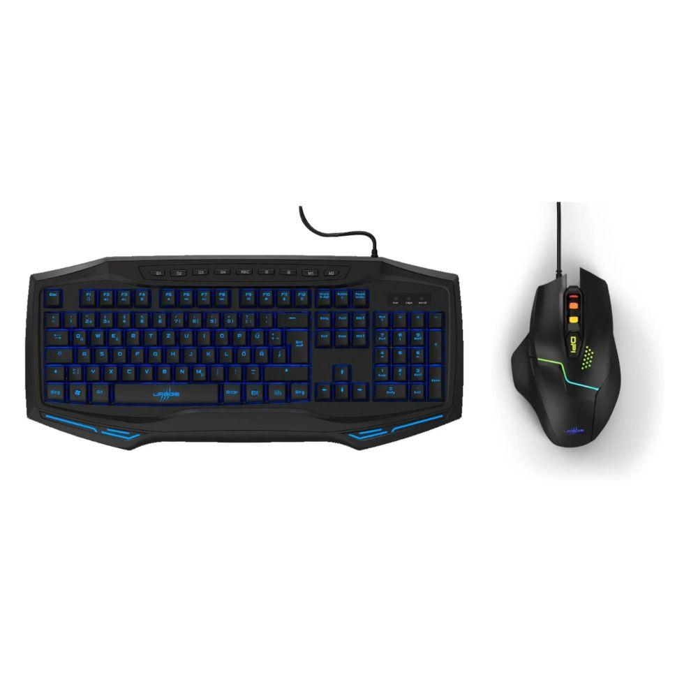 uRage Reaper 111 Gaming Mouse + Exodus 300 Gaming Keyboard Bundle , 7000 DPI Optical Mouse | 500Hz Polling , 6 Programmable Buttons , RGB Lighting , Illuminated Wired Keyboard , USB – Black