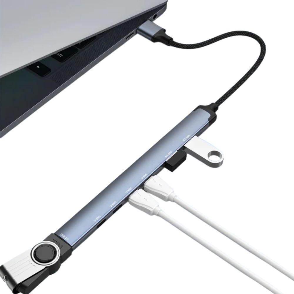 محطة إرساء LDNIO DS-87U USB-C مع منافذ USB 3.0 و USB 2.0، محول متعدد المنافذ من سبائك الألمنيوم لأجهزة اللابتوب، ماك بوك، التابلت – قابل للتخصيص OEM/ODM