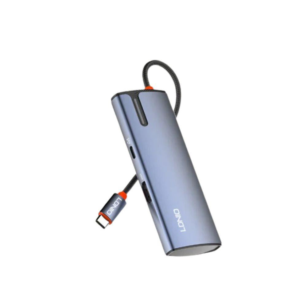 محطة إرساء LDNIO DS-15H متعددة الوظائف 5 في 1 بمنفذ USB-C، محول HDMI بدقة 4K، شحن سريع بقوة 100 واط PD، 3 منافذ USB 3.0، محور متعدد المنافذ للابتوب، ماك بوك والتابلت