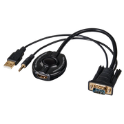 Hama 83216 VGA + Audio to HDMI Converter , Full HD 1080p , 3.5mm Audio , USB Powered , VGA Male to HDMI Female , 0.3m – Black