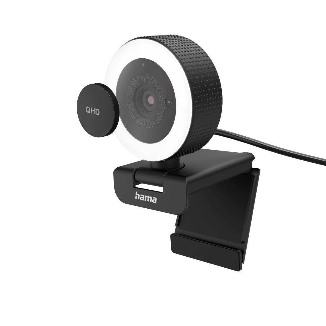 كاميرا ويب هاما "C-800 Pro" مع حلقة إضاءة، QHD 2K، مع ميكروفون، جهاز تحكم عن بعد، LED