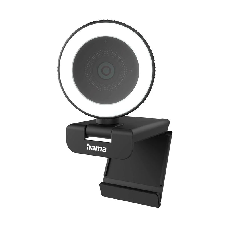 Hama "C-800 Pro" Webcam with Ring Light, QHD 2K, with Microphone, Remote Control, LED