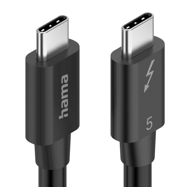 Hama USB-C Thunderbolt 5 Cable – 1m, 80Gbps, 240W Power Delivery, 8K Ultra HD, 5A Charging, High-Speed Data & Video Transfer