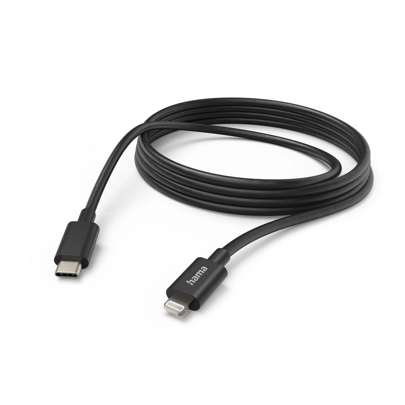 Hama Charging Cable, USB-C - Lightning, 3 m, black