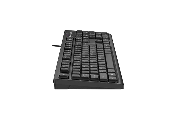 A4Tech FK12 Multimedia Comfort Keyboard – 12 Hotkeys, Waterproof Design, Adjustable Height, USB Wired Keyboard for Windows