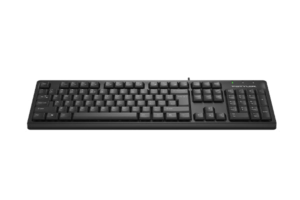 A4Tech FK12 Multimedia Comfort Keyboard – 12 Hotkeys, Waterproof Design, Adjustable Height, USB Wired Keyboard for Windows