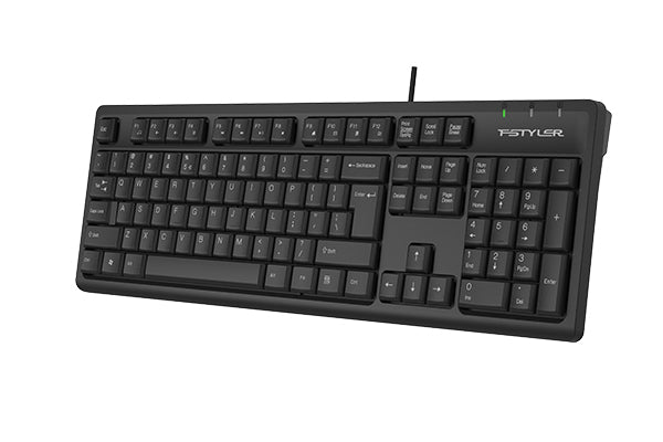 A4Tech FK12 Multimedia Comfort Keyboard – 12 Hotkeys, Waterproof Design, Adjustable Height, USB Wired Keyboard for Windows