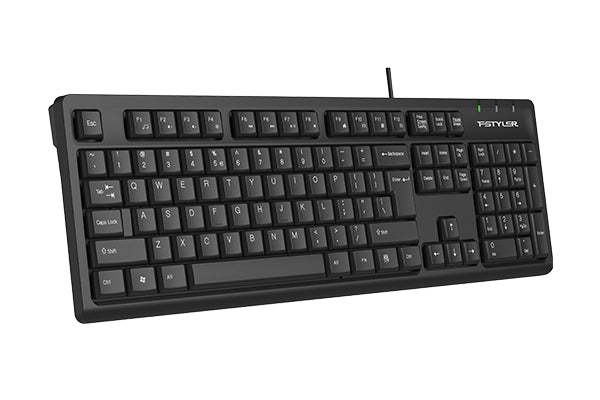 A4Tech FK12 Multimedia Comfort Keyboard – 12 Hotkeys, Waterproof Design, Adjustable Height, USB Wired Keyboard for Windows
