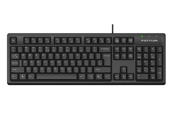 A4Tech FK12 Multimedia Comfort Keyboard – 12 Hotkeys, Waterproof Design, Adjustable Height, USB Wired Keyboard for Windows