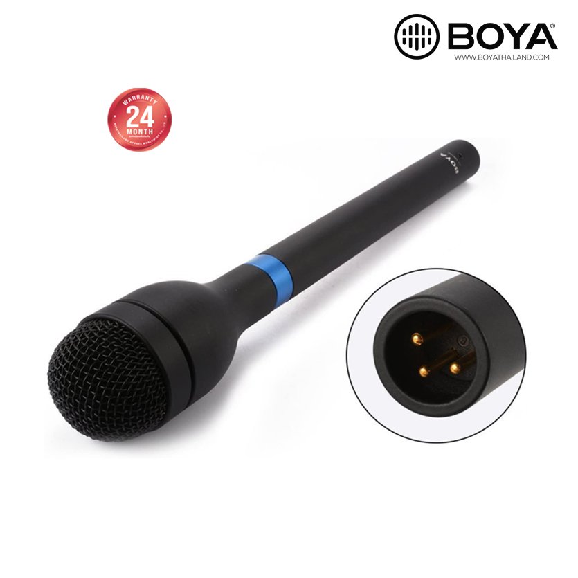 ميكروفون BOYA BY‑HM100 ديناميكي محمول باليد متعدد الاتجاهات بمقبض طويل مقاس 15.6 بوصة - XLR، 70-15 كيلو هرتز، هيكل من الألومنيوم المتين، مناسب للمقابلات والتسجيلات الصوتية