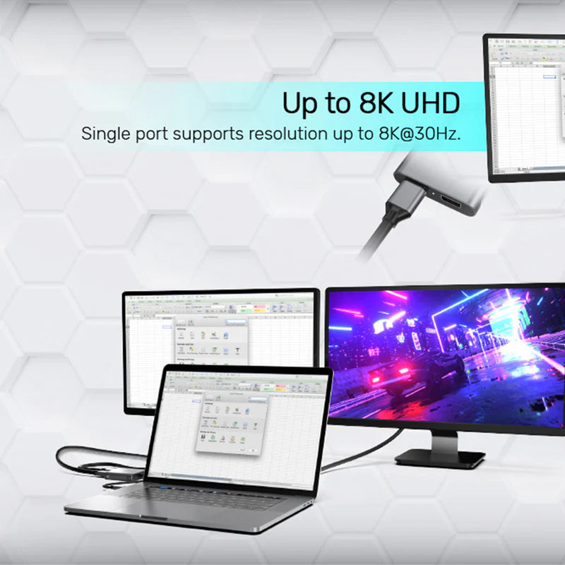 UNITEK USB-C إلى محول DisplayPort المزدوج