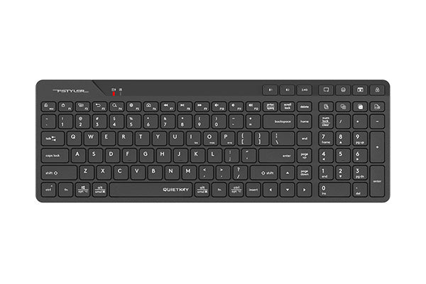 A4Tech FBK27C Bluetooth & 2.4 GHz Wireless Keyboard – QuietKey, Rechargeable, Multi-Device, USB-C Fast Charging