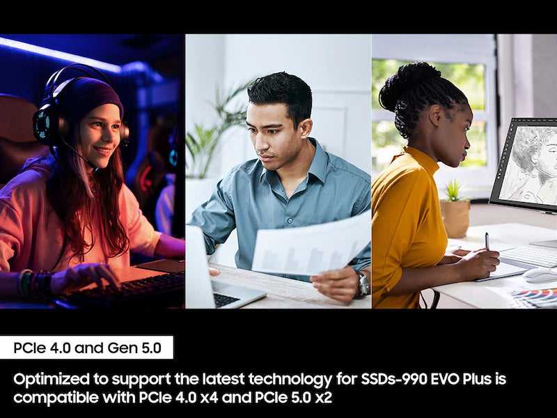 Samsung 990 EVO Plus 2TB NVMe PCIe Gen 5.0 M.2 SSD – Up to 7,250 MB/s Read, 6,300 MB/s Write, Intelligent TurboWrite 2.0, HMB Technology