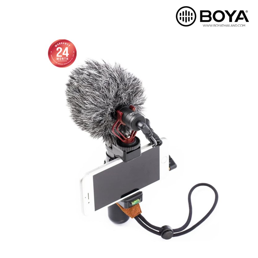ميكروفون BOYA BY-BM3031 Super-Cardioid مثبت على الكاميرا - مكسب 3 مواضع، مرشح تردد عالي 80 هرتز، مقبس سماعة رأس، حامل للصدمات
