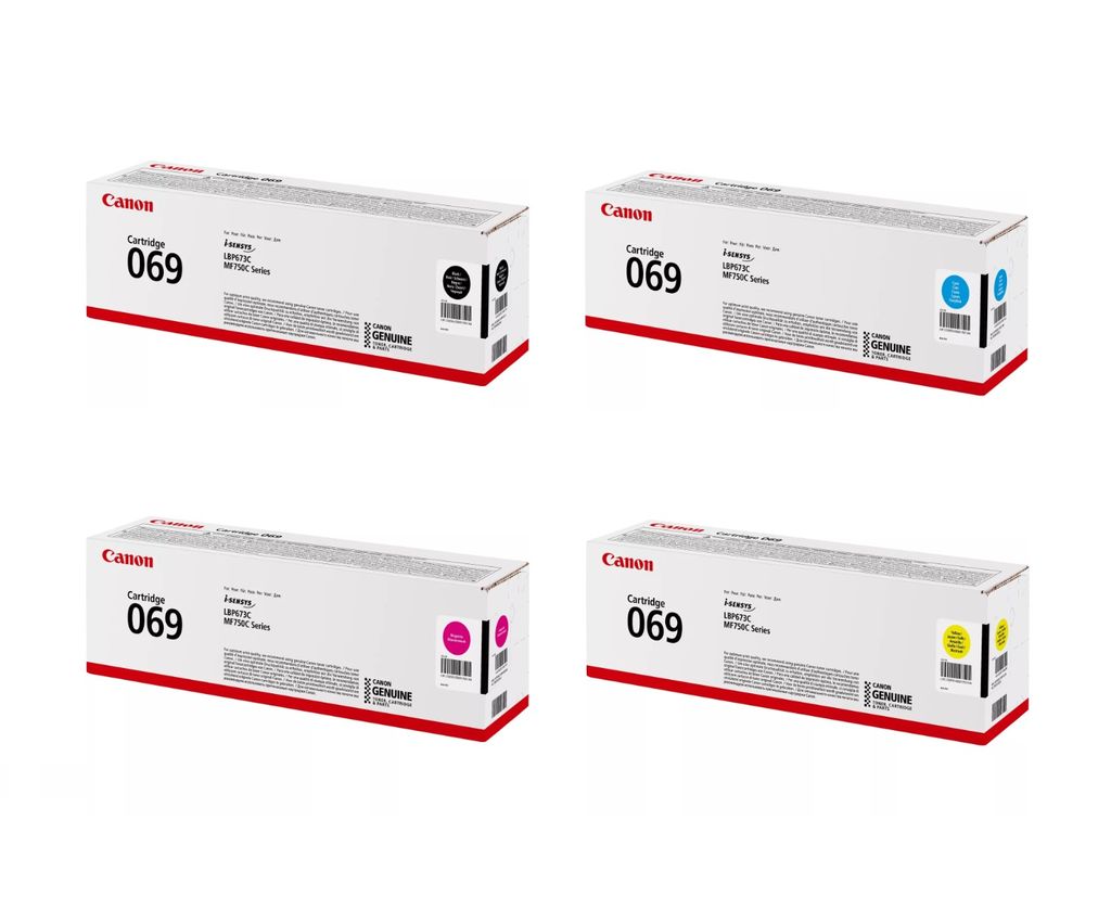 Canon 069 CMYK Toner Cartridge Set – Original Black, Cyan, Magenta