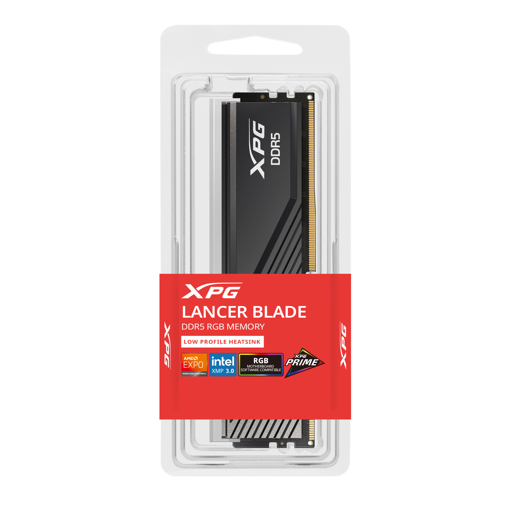 XPG LANCER BLADE RGB DDR5 – DDR5 U-DIMM 16GB, 6000 MT/s, RGB, Low-Profile Heatsink