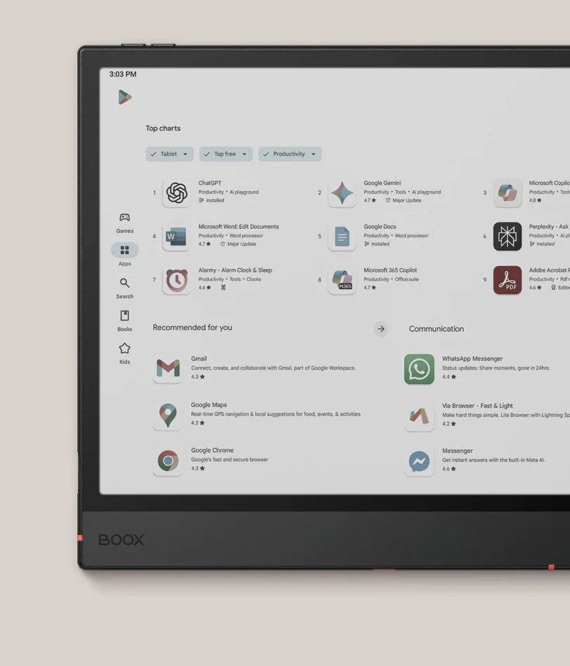 Boox Note Air5 C – Color E-Ink Tablet for Reading and Note-Taking - 10.3" Kaleido 3 Screen - 6GB RAM - 64GB Storage - Includes Pen3 Smart Stylus