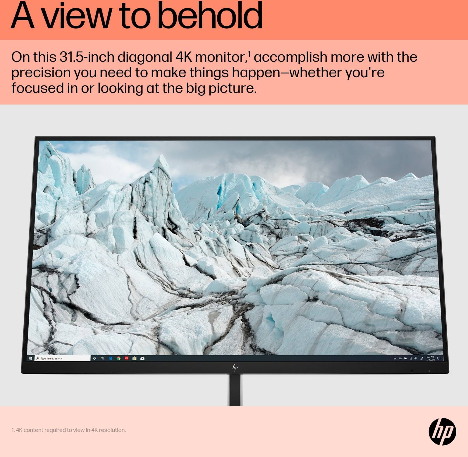 شاشة HP E32k G5 للأعمال مقاس 31.5 بوصة بدقة 4K ومنفذ USB-C - IPS، و99% من ألوان sRGB، و65 واط PD، ومنفذ RJ-45، وتصميم مريح رباعي الاتجاهات، ومعيار VESA 100