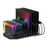 Unitek 10-Port USB Charging Station 60W – 10x USB-A Ports (5V/2.4A) - Smart IC - Adjustable Dividers - UL Certified - Ideal for Home & Office