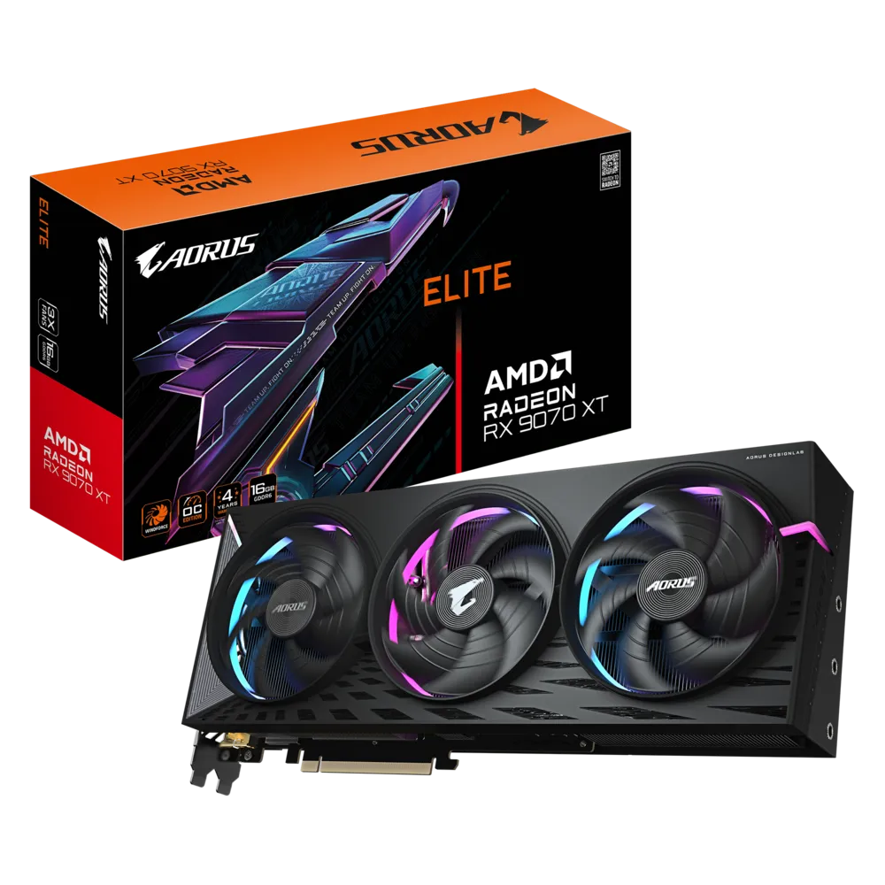 بطاقة الرسومات GIGABYTE AORUS Radeon RX 9070 XT ELITE 16G