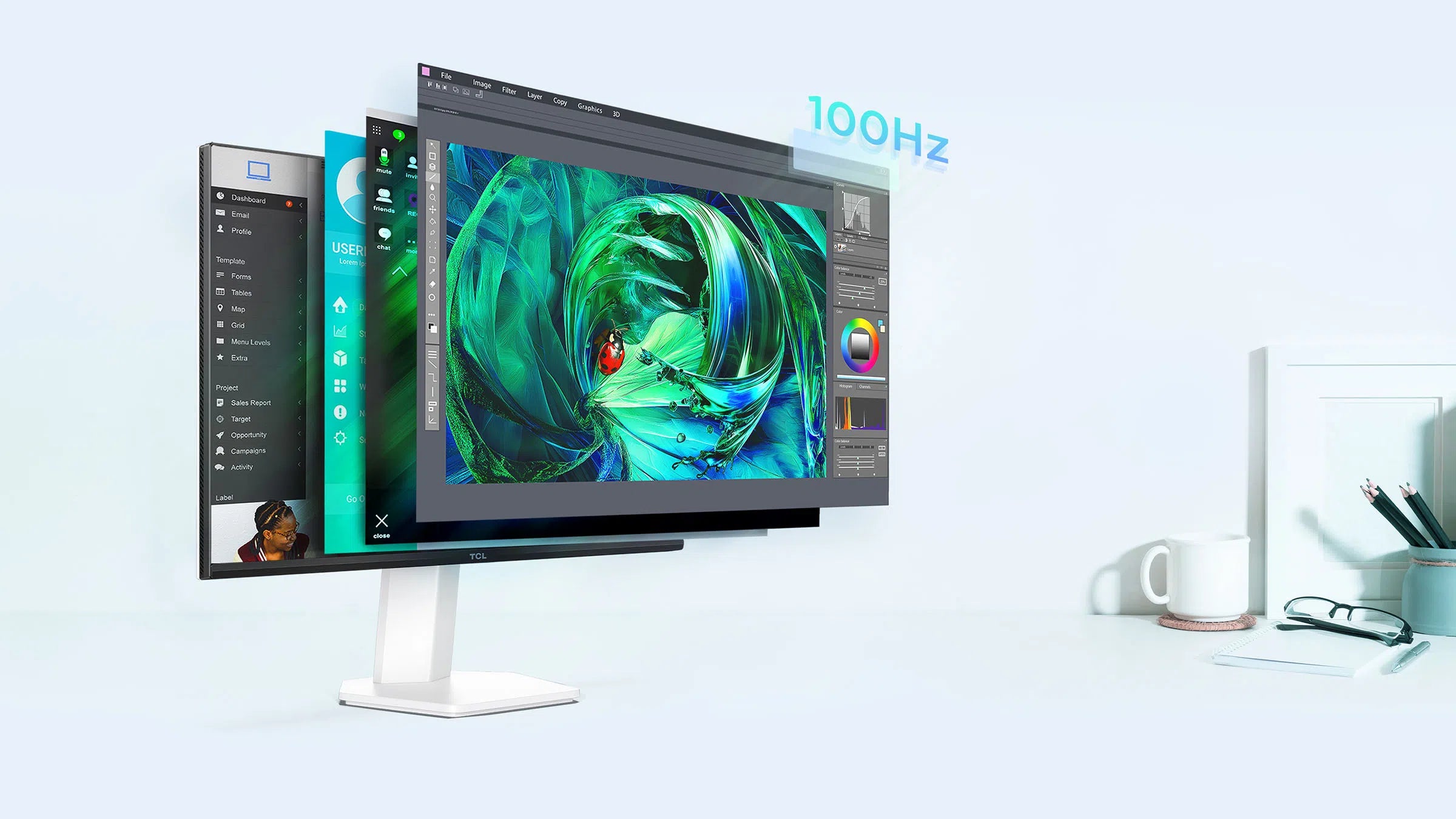 TCL 24G54 24" Mini LED Monitor – FHD, 100Hz, HDR400, 84 Local Dimming Zones, 92% DCI-P3