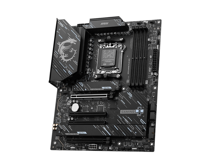 لوحة أم MSI X870 GAMING PLUS WIFI - ATX - تدعم معالجات AMD Ryzen 9000/8000 / 7000 - AM5-60A SPS VRM - DDR5 Memory Boost 8200+ MT/s (OC) - PCIe 5.0 x16 و4.0 x16 - M.2 Gen5 - Wi-Fi 7 - شبكة LAN 5G