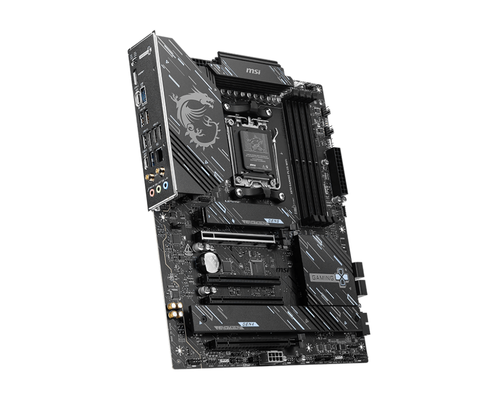 MSI X870 GAMING PLUS WIFI Motherboard - ATX - Supports AMD Ryzen 9000/8000 / 7000 Processors - AM5-60A SPS VRM - DDR5 Memory Boost 8200+ MT/s (OC) - PCIe 5.0 x16 & 4.0 x16 - M.2 Gen5 -  Wi-Fi 7 - 5G LAN