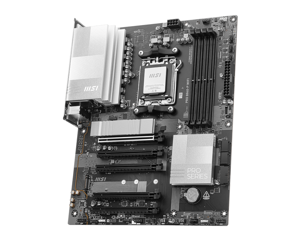 لوحة أم MSI PRO B840‑P WIFI ATX - AMD B840، AM5، DDR5‑8000 OC، PCIe 4.0، Dual M.2 Gen4 Shield Frozr II، Wi‑Fi 7، 2.5 جيجابايت LAN، صوت ALC897
