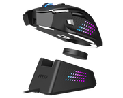 MSI VERSA PRO Wireless Gaming Mouse + Mouse Dock Pro — Tri-Mode Connectivity (2.4G / Bluetooth / USB), 26000 DPI Optical Sensor, 1000Hz Polling Rate, RGB Lighting, Rechargeable Dock, Ergonomic Design